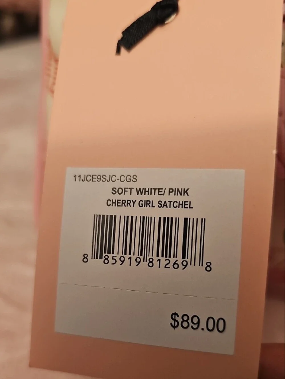 Juicy Couture Pink Cherry Print Purse with Pom-Pom Charm